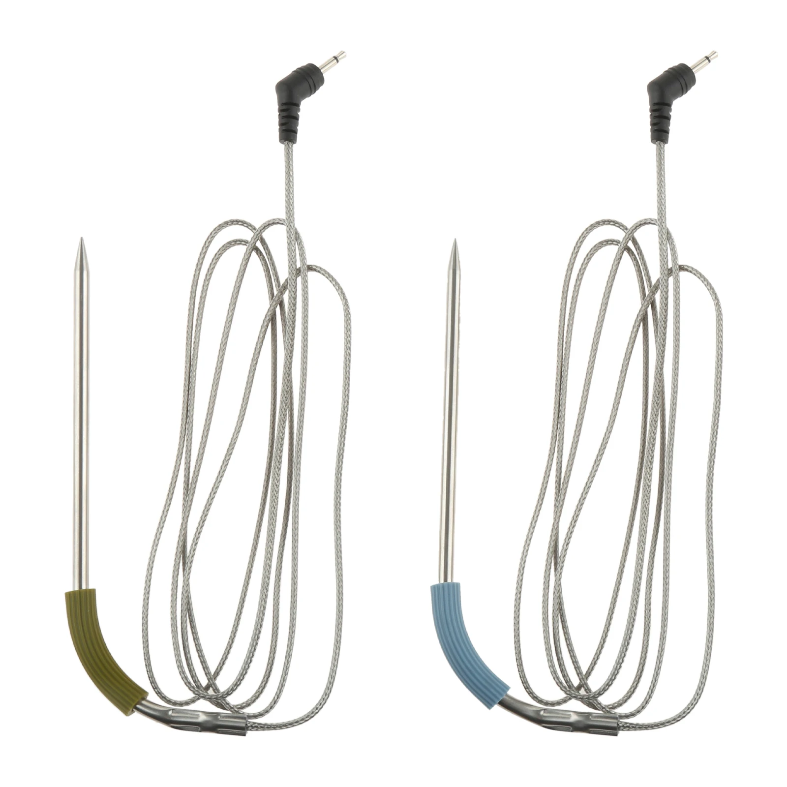Sonda de carne de 2 uds., sonda de temperatura con enchufe de 2,5 MM para Weber Igrill Mini/2/3 IGrill Pro con 2 soportes de Clip de sonda (verde y azul)