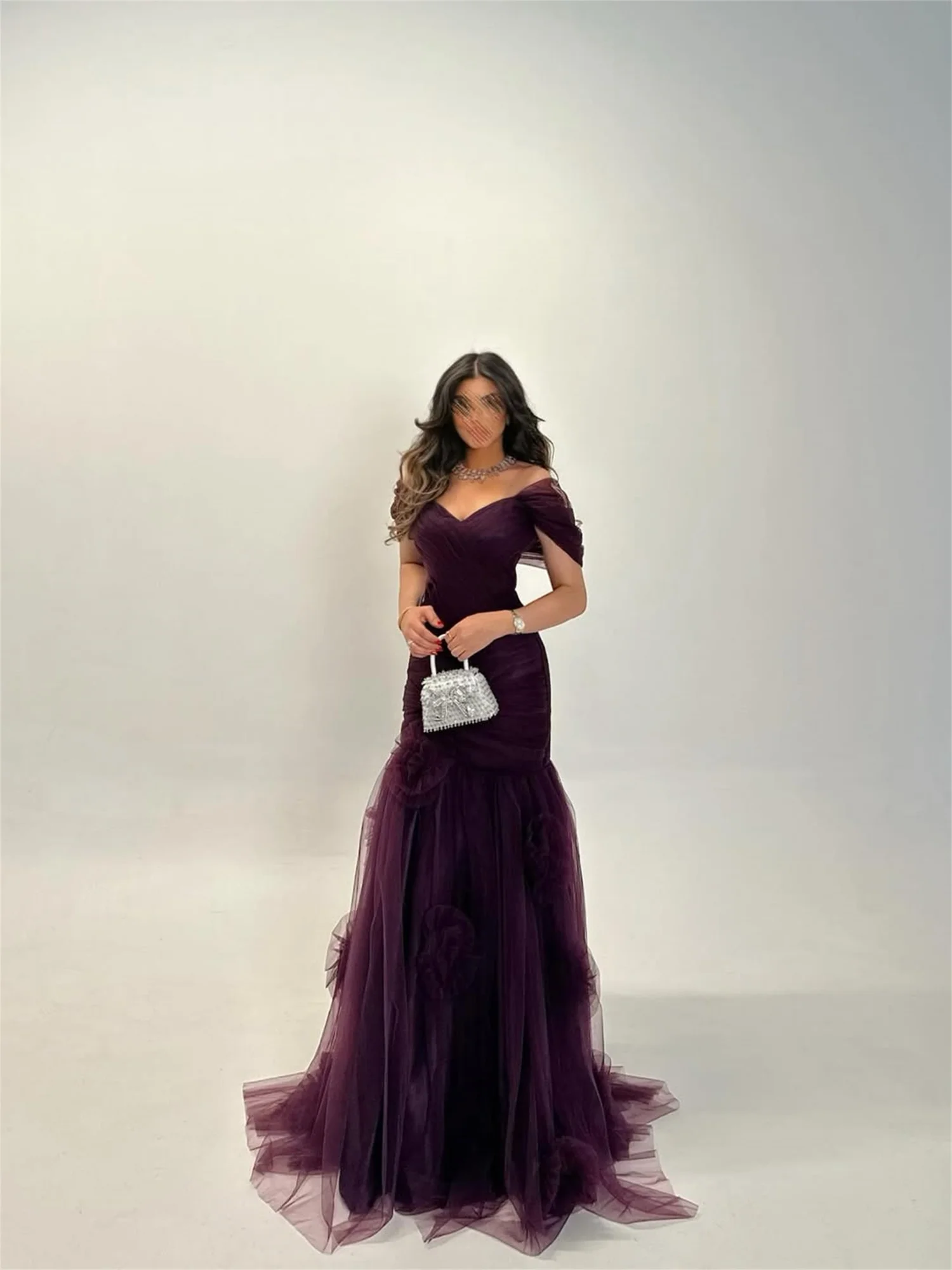 EDECPBM فساتين سهرة Beautiful Prom Dresses Store Luxurious Women's Evening Dresses 2025 Luxury Purple Customized Mermaid Dress