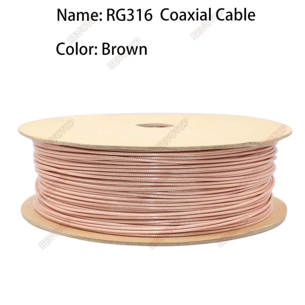 RG316D / RG316 Cable Blue/White/Black/Brown RG-316 RF Coaxial Cable 50 Ohm Low Loss Pigtail Jumper for Crimp Soldering Connector