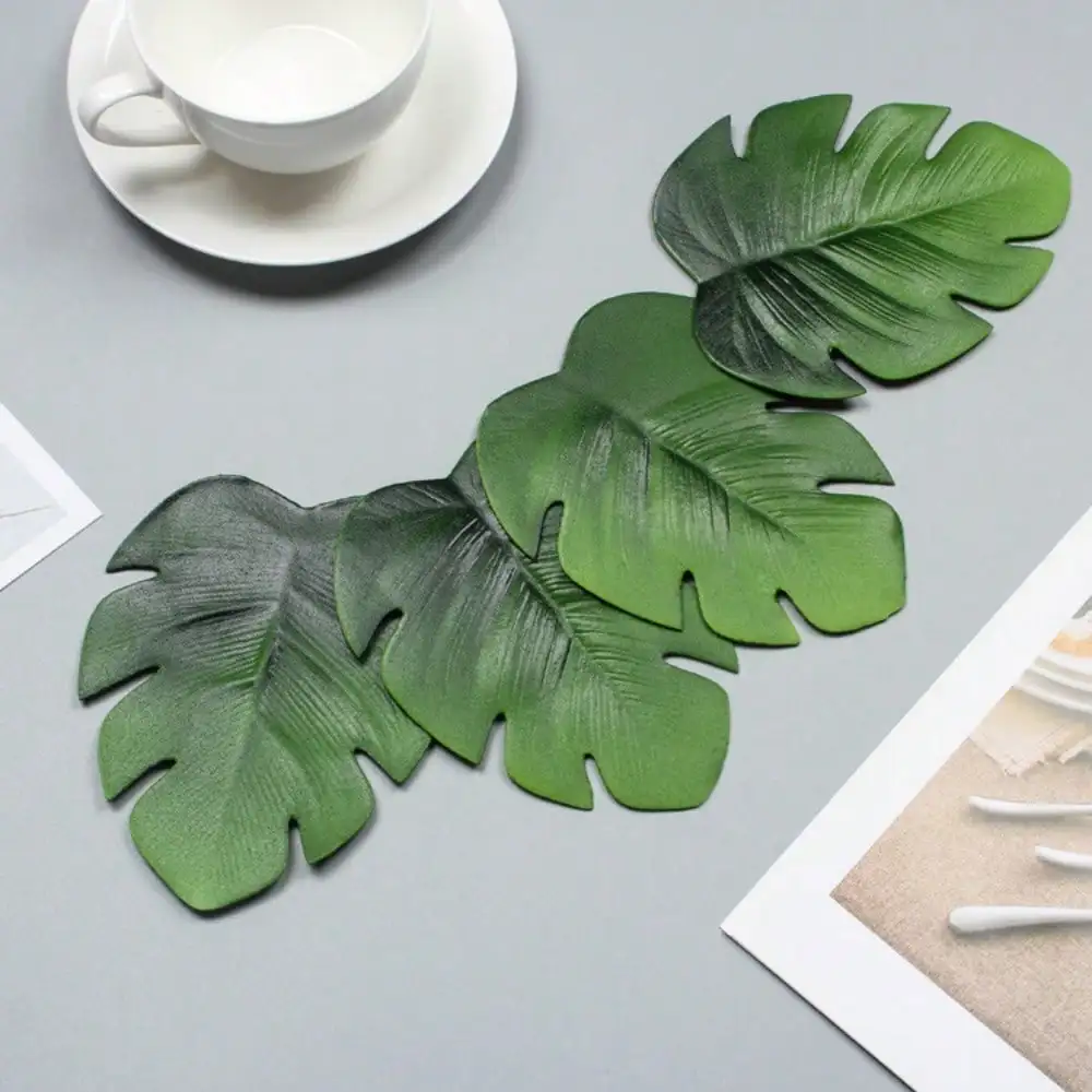 4/6pcs/set Plant Coasters EVA Simulation Turtleback Leaf Placemat Waterproof Non-slip Anti-scald Leaf Decorative Coffee Mat