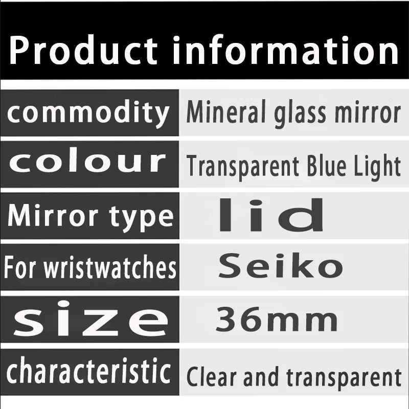 Pot Shape lenses 36mm Dial For Seiko Presage SRPB41J1 SRPJ13J1 SRPJ15J1 SRPJ17J1 Watch mirror Round Crystal Mineral Glass Parts
