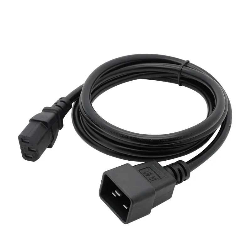 C20-C13 IEC320 C20 AC Power Extension Cord Cable 3Pin Male Plug to C13 Female Socket 1.8M PDU Distribution Converter