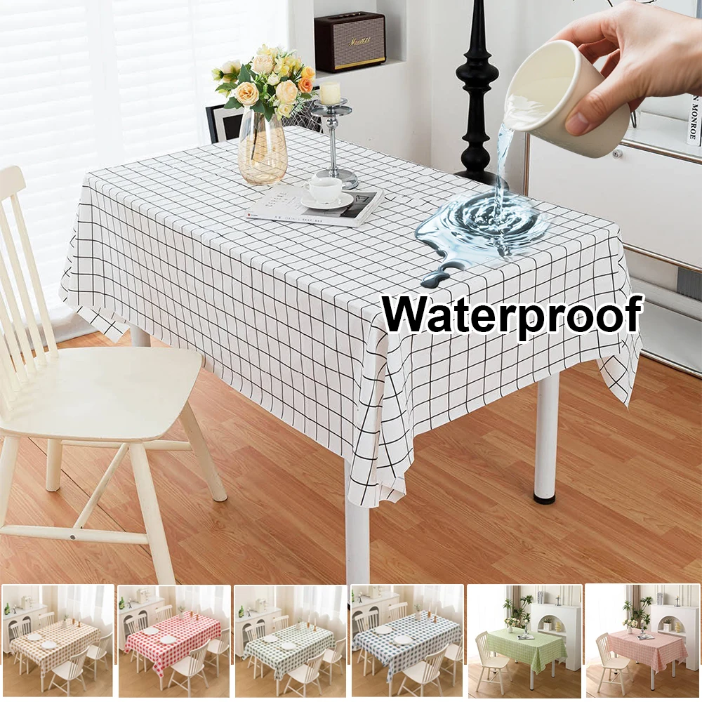 

Plastic PEVA Rectangular Thin Tablecloth Oil-Proof Kitchen Dining Plaid Table Colth Cover Mat Oilcloth for Coffee Table Скатерть