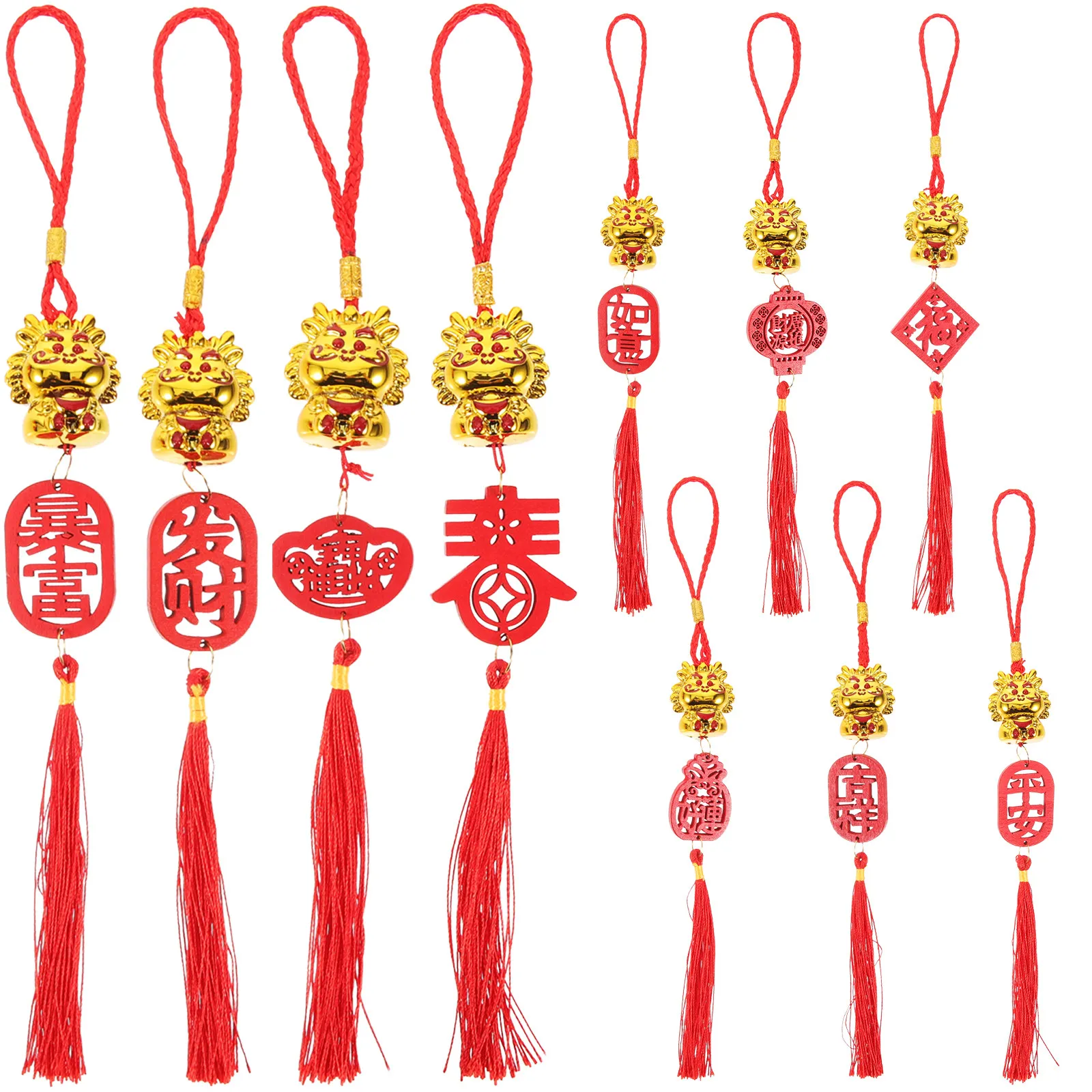 10Pcs Fortune Tree Hanging Decor Chinese Style Pendant Spring Festival Home Office Mall Wall Door Decoration New Year Ornament