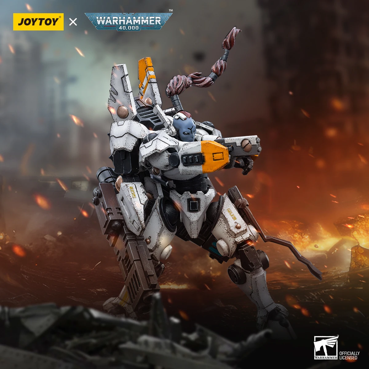 JOYTOY Action Figure Warhammer 40K T'auEmpire Commander Shadowsun 1:18 ตัวเลขรุ่น Mecha ของเล่นคอลเลกชันเครื่องประดับ