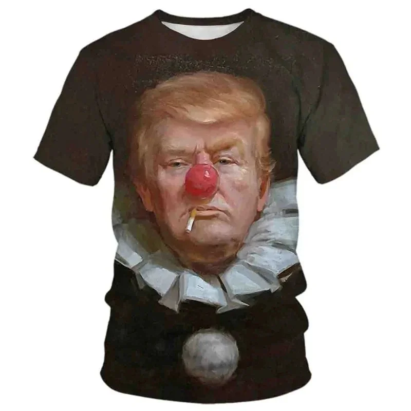 2024 New Funny Us President Donald Trump Printed Men\'S T-Shirt 3D Popular Street Wear Summer Short Sleeve T Shirt Children\'S Top