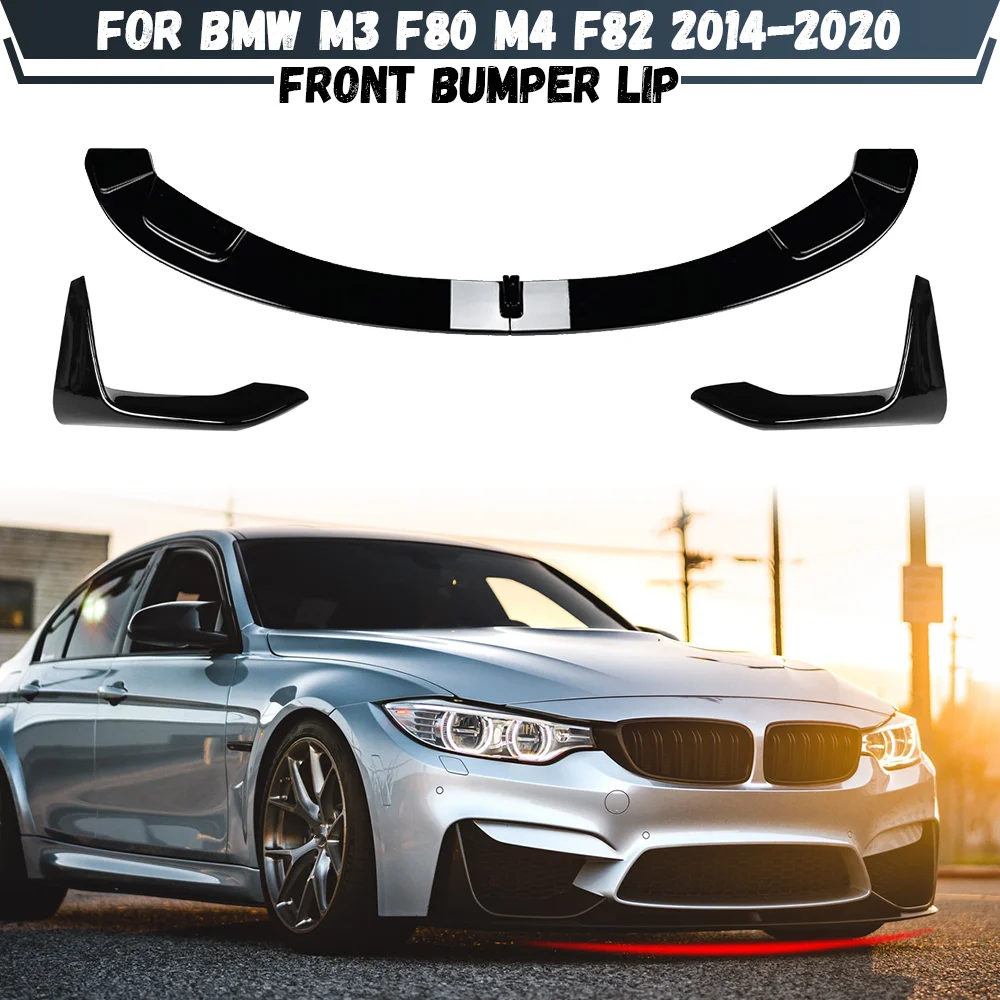 Front Bumper Lip Splitter For BMW M3 F80 M4 F82 F83 2014 2015 2016 2017 2018 2019 2020 Car Canard Spoiler Body Kits