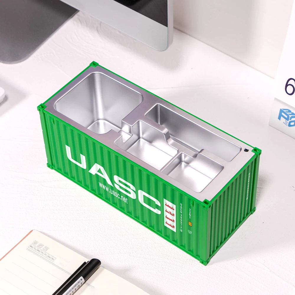 Imagem -05 - Multifuncional Papelaria Pen Holder Custom Desk Organizer 20 Pés Simulação Shipping Container Modelo Logotipo do Presente