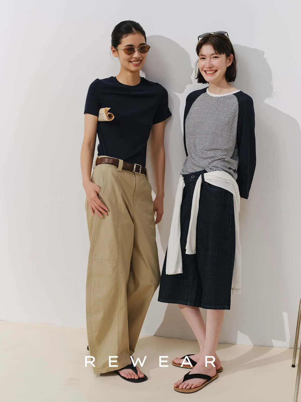 

Женские повседневные широкие брюки REWEAR из хлопка с высокой плотностью плетения, свободного кроя, с эффектом потертости, 3D-швами, моделирующие фигуру, с зауженными штанинами