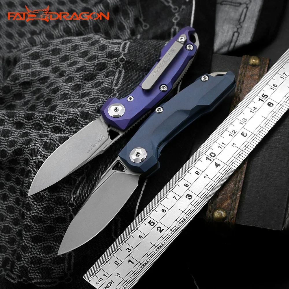 

Nimoknives & Fatdragon Mini Pocket Handy Folding Knife CPM-S90V Blade TC4 Titanium Alloy Handle Ceramic Bearing Outdoor EDC Tool