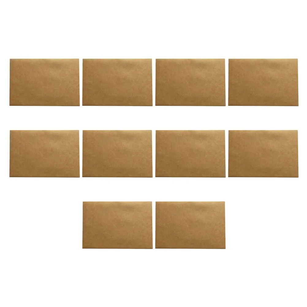 

10Pcs Kraft Paper File Envelope Thickened Retro Style Document Storage Postcard Holder Office Supplies Kraft Paper File Pocket