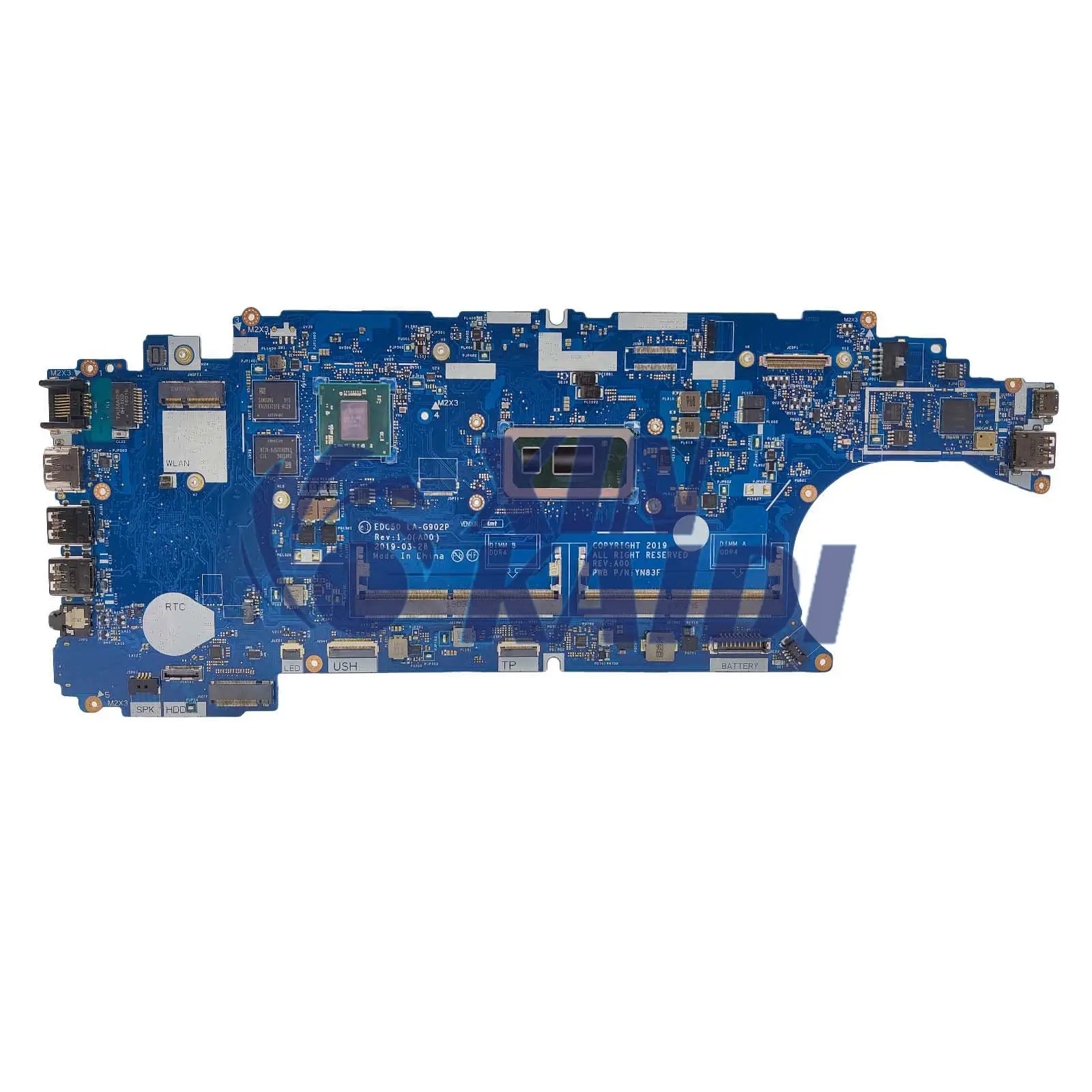 Placa-mãe do portátil para Dell, Dell Latitude 5500, 3540, 0VM2Y4, LA-G902P, 08K4FK, i7-8665U, i7-8565U, RX540, 2G, testado completo