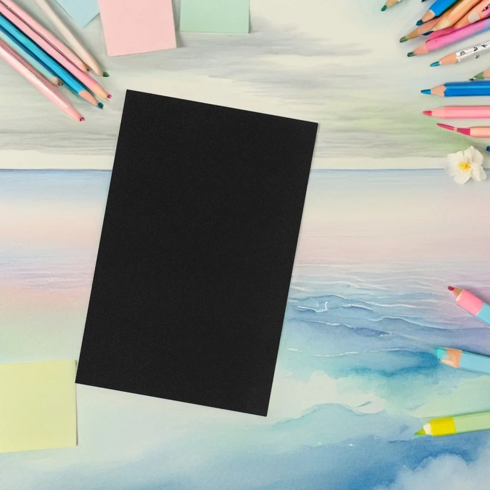 10 個子供用サンドアート紙黒サンドペーパークリエイティブ描画用オイルパステル落書きクレヨン学校家庭幼稚園 16k