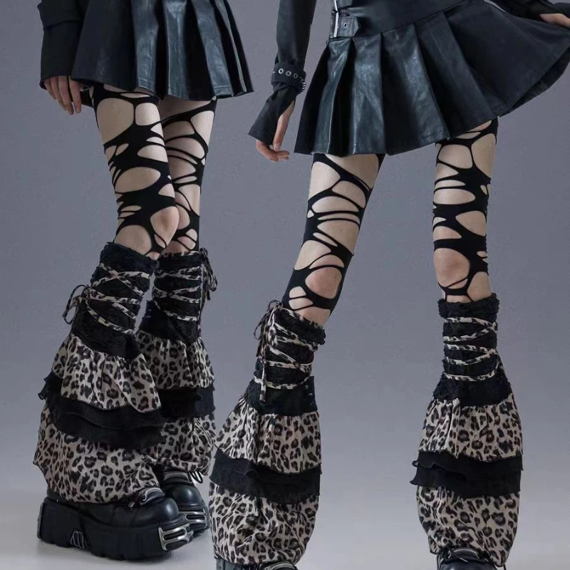 

Европейско-американские сексуальные регулируемые носки с леопардовым принтом, женские универсальные нишевые тонкие носки, теплые носки, меховые носки