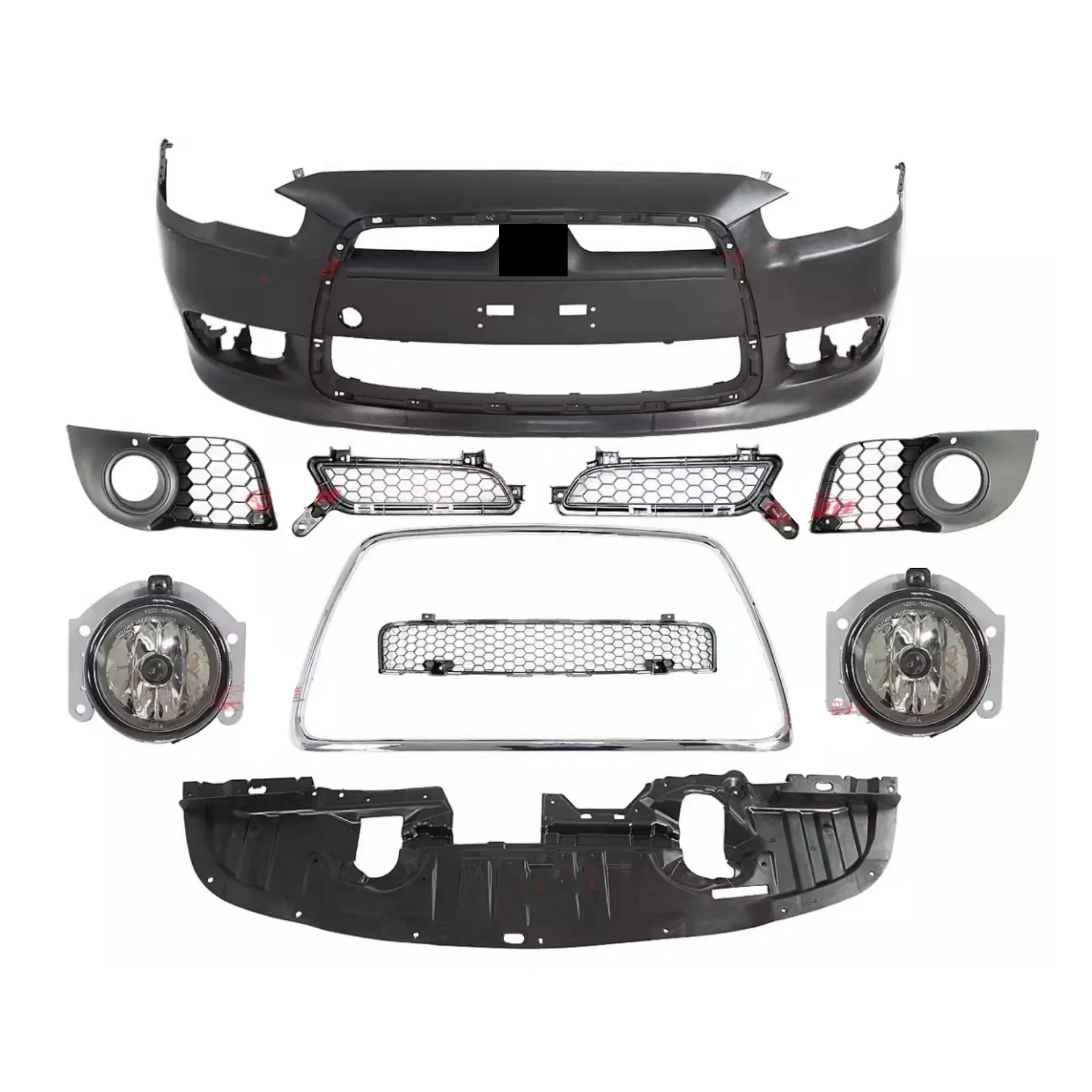 

Решетка переднего бампера, хромированная решетка, рамка противотуманной фары в сборе для Mitsubishi Lancer-ex, модифицированный новый стиль, комплект кузова, автомобильные аксессуары