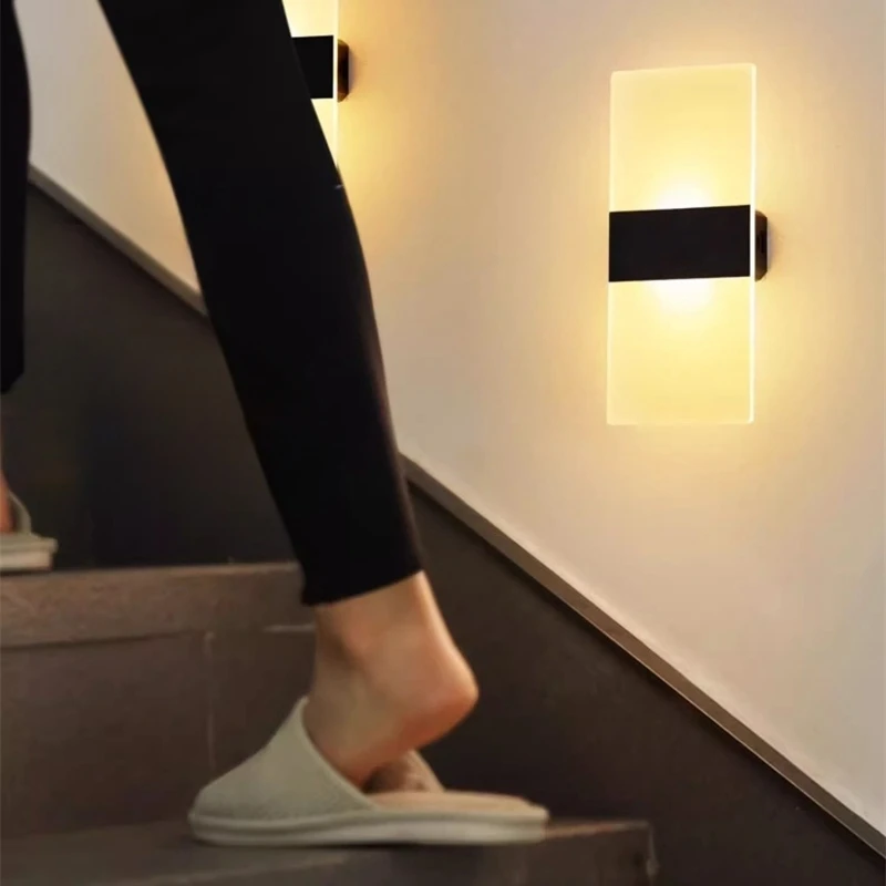 Imagem -06 - Sensor de Toque sem Fio Interruptor Led Lâmpada de Parede Usb Recarregável Acrílico Stair Night Light Quarto Corão Cozinha Wall Sconce Iluminação