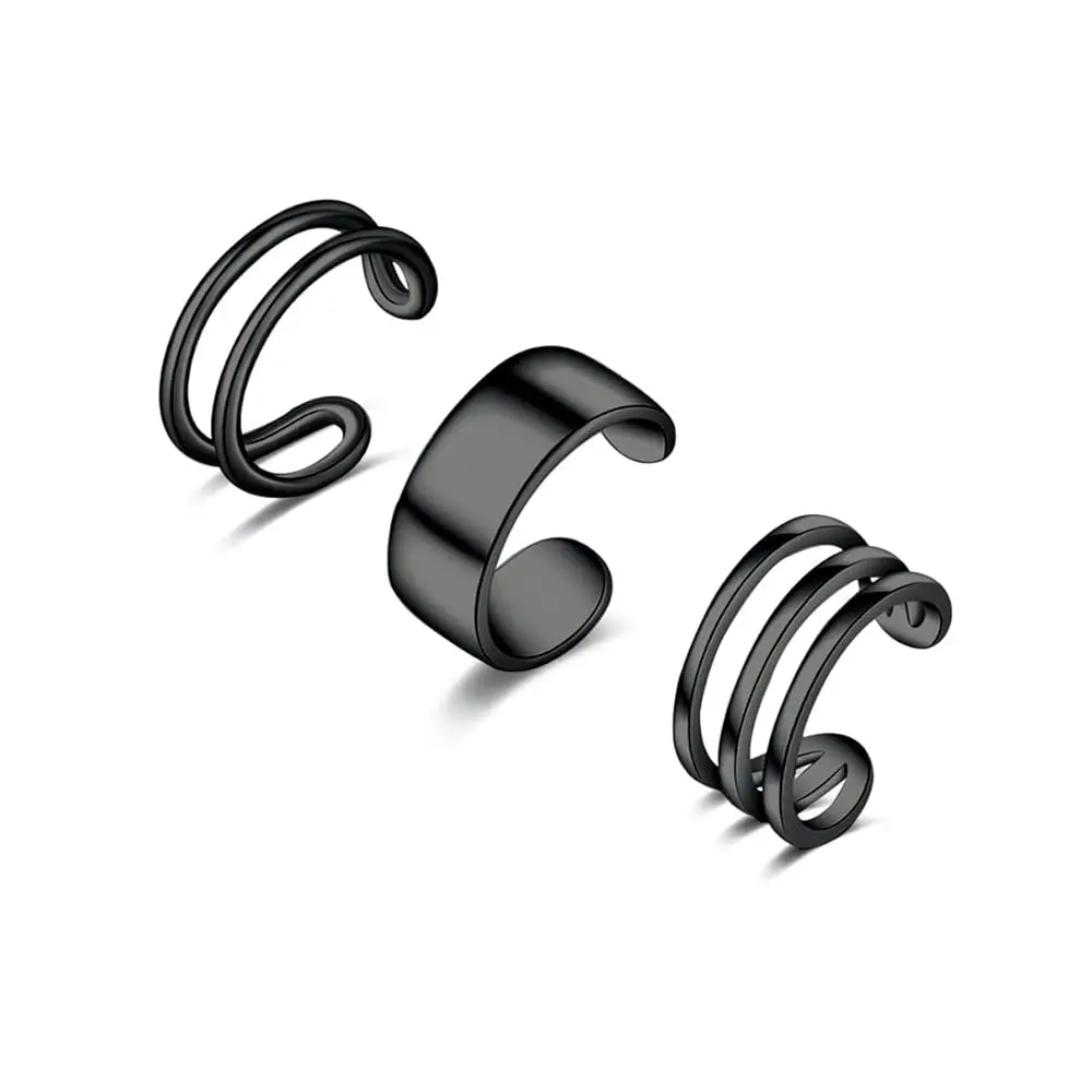 

Серьги-каффы из цельного серебра 925 пробы для женщин, без прокола, серьги для хряща, тройные серьги, серьги-каффы для мужчин