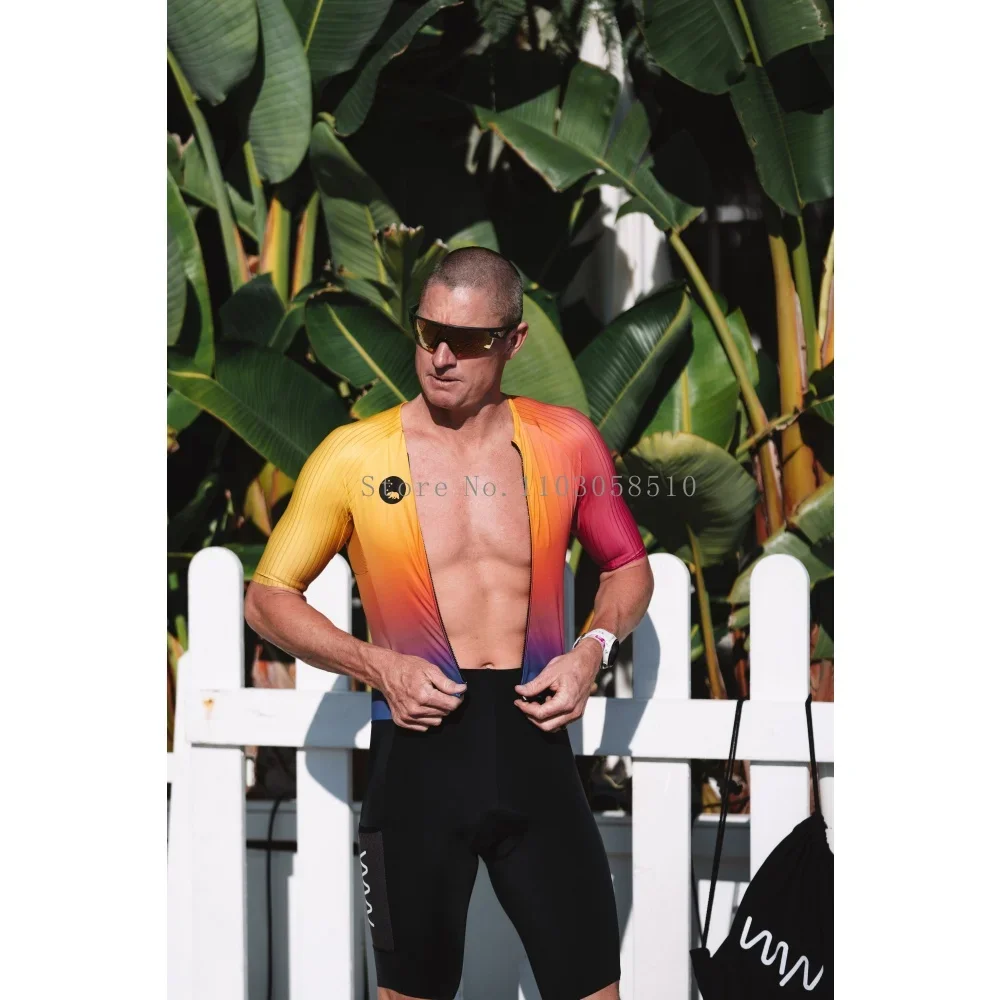 

Wyn Republic Triathlon Suit Men Cycling Short Sleeve Quick Dry Jumpsuit Trisuit skinsuit Bicycle Equipment Mono Ciclismo Hombre