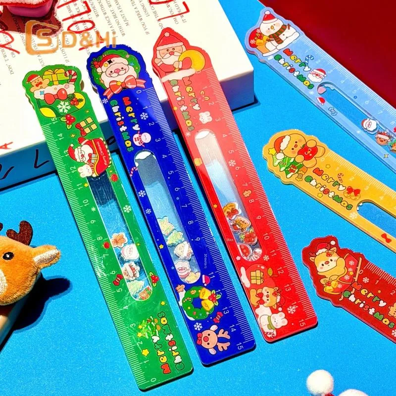 1 قطعة الكرتون سانتا كلوز ثلج عيد الميلاد حاكم الرسم الإبداعي أدوات الرسم على الحائط مكافأة القرطاسية طالب هدية اللوازم المدرسية #4