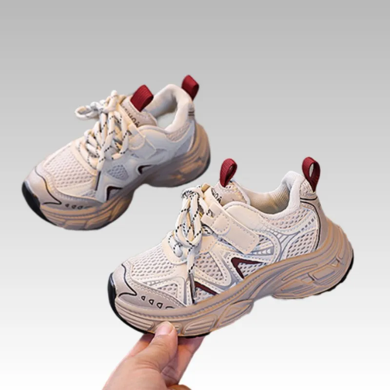 2026 Autumn New Casual Versatile Children's Dad Shoes, Boys' Sports Shoes, Girls' Double Mesh Anti Slip Running Shoes Size 22-31