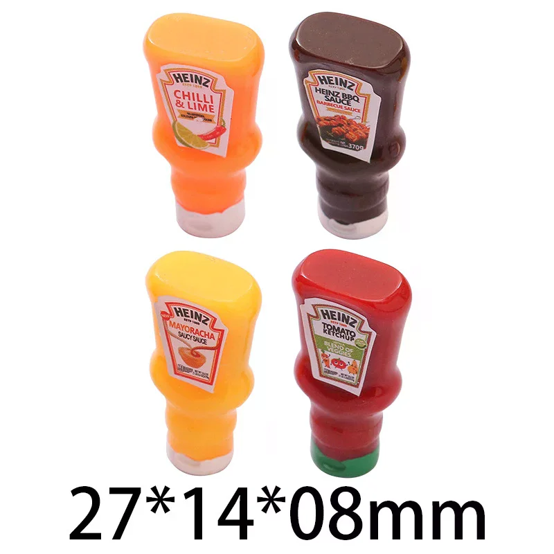 Juego de simulación de accesorios de comida en miniatura: paquete de 10 tarros de mermelada de salsa de fresa para casa de muñecas