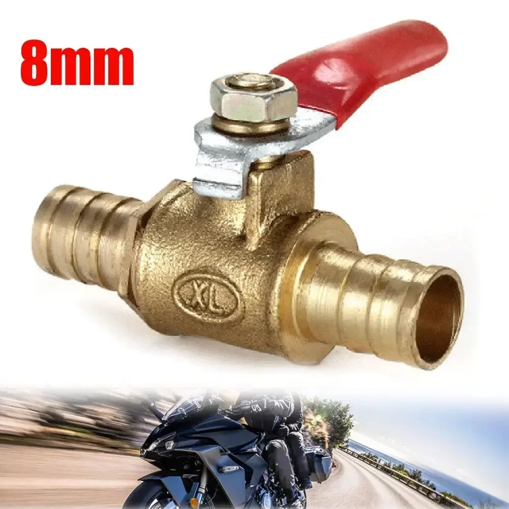 In-Line Fuel Tap Brass 8mm 5/16IN Motorcycle Tractor Quad Lawn Mower Pump Anti-slip Design Standard Threaded Interface