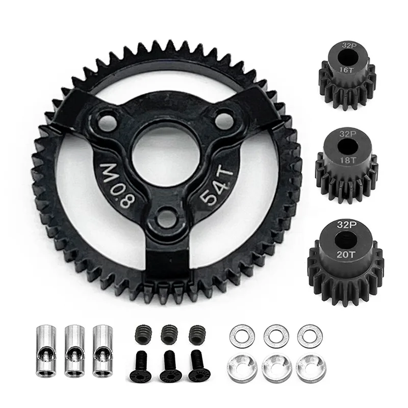 Hardened Steel 0.8M 32P Spur Gear 50-52-54-56-58-60T&16-18-20T Set for Traxxas Slash 2WD VXL Bandit Rustler Stampede Drag Slash