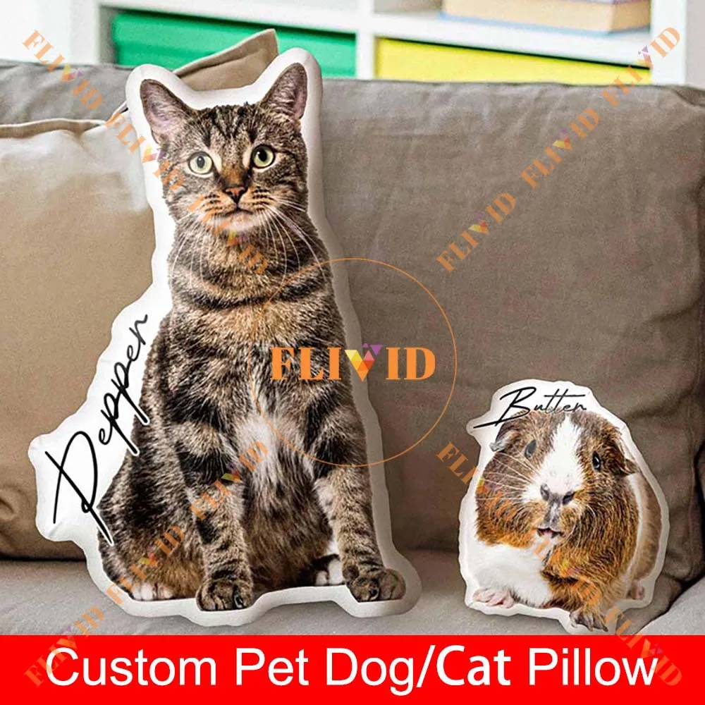 

Custom 3D Pet Shaped Cat Pillow,Personalized Dog Animals Photo Pillow Creative Gifts Cushions Realistic Photo Throw Pillow Lover