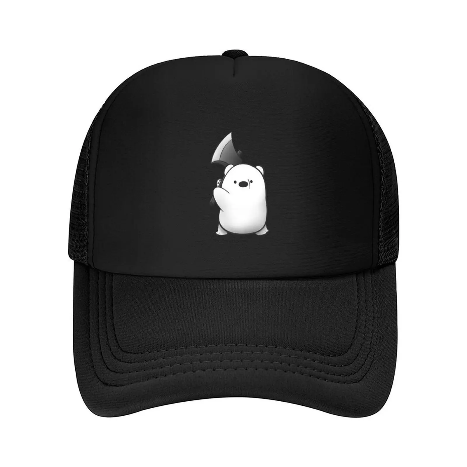 

White bear Iceberg holding his Axe Baseball Cap cute hats on offer New In The Hat Kids Hat Girl Men's
