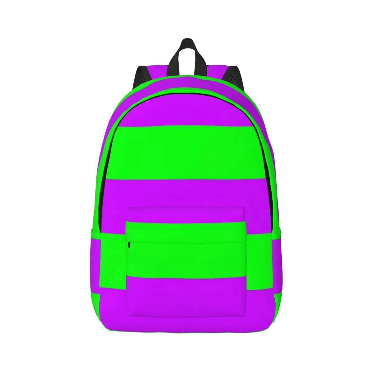 

Casual Canvas Backpack Neon Purple & Green Wide Multi-Compartment Lightweight Bag for School, Hiking, and Everyday Essentials