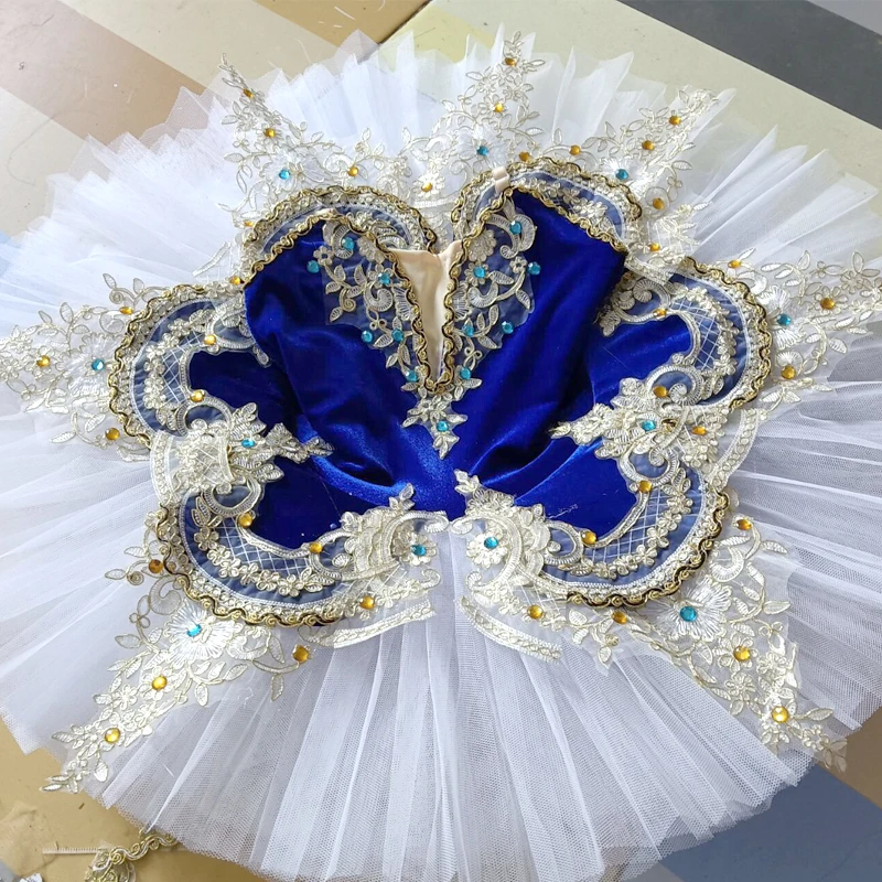 Ballet Tutu Skirt Professional Ballet Tutu Girls Adult Kids Blue Swan Lake Dancing Pancake Ballerina Costumes Ballet Dress Girls