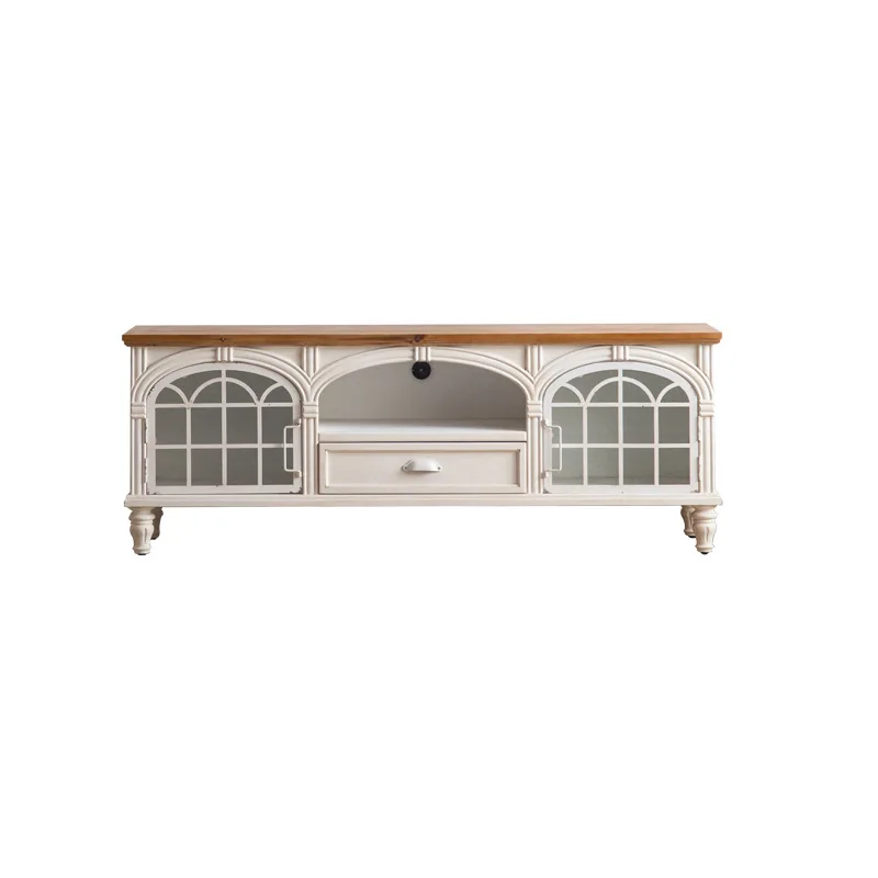 French light luxury living room locker, small apartment homestay TV cabinet, retro and old home storage storage floor cabinet