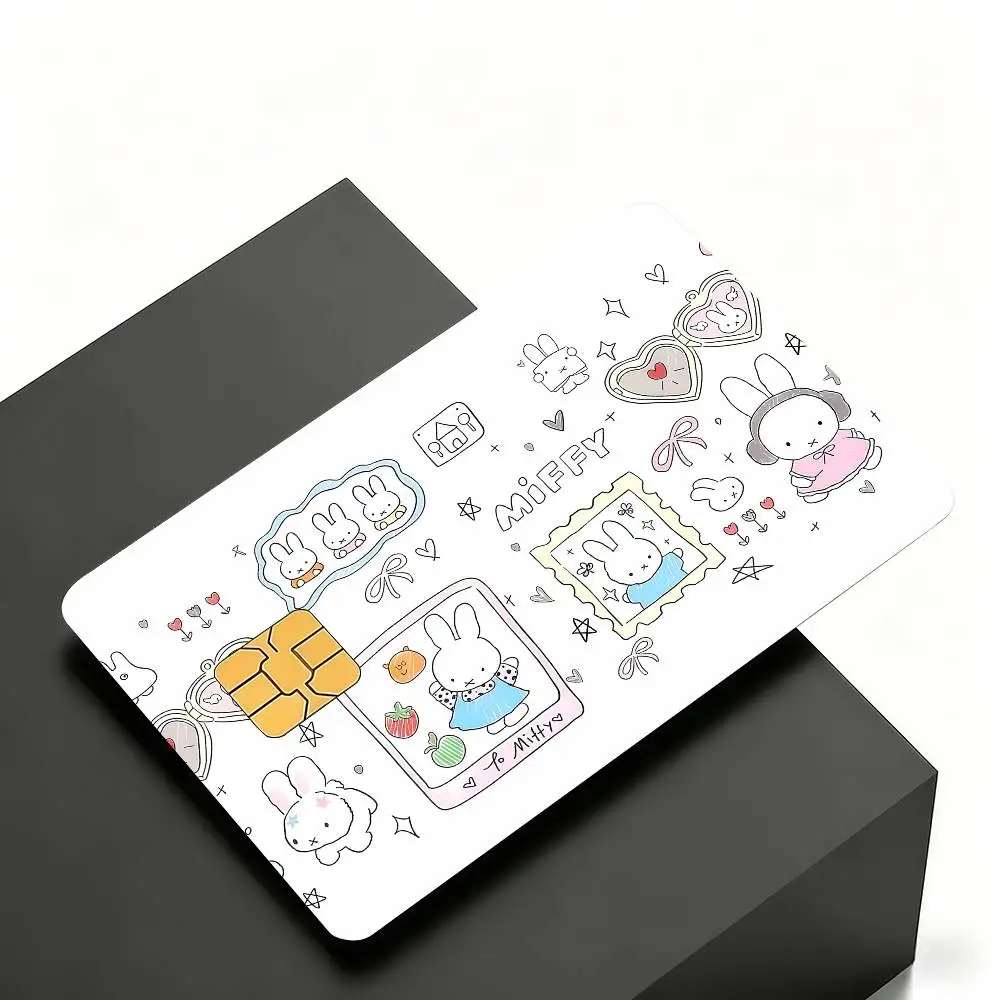 Niedliche M-Miffy Kreditkarten-Skin-Cover-Aufkleber 4 Stück Folien Bus-Pass Vorderseiten-Dekoration Bank-Debit-Karten Wasserdicht – Detail 12