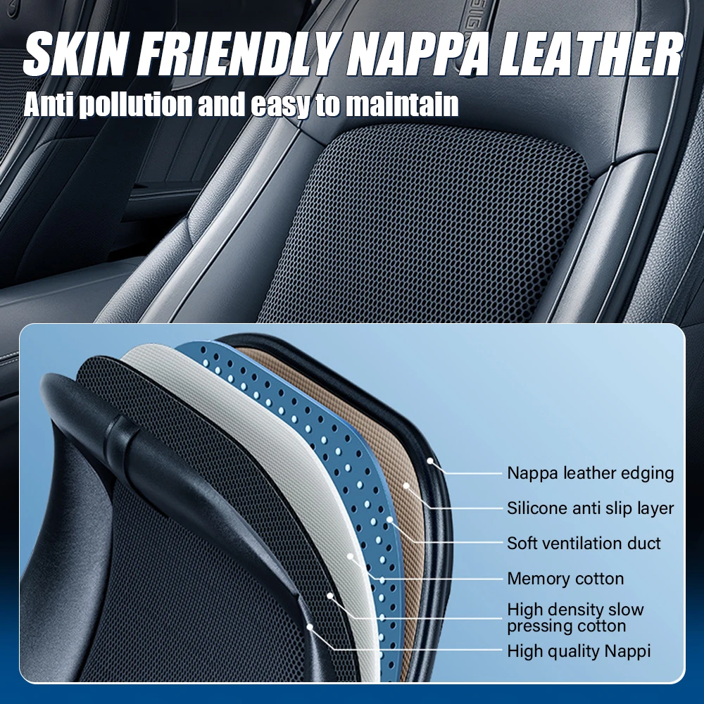 12V Car Seat Ventilation Massage Cushion 16 Fans New Version Ice Silk Breathability Three-Speed Adjustment Single-Seat Summer