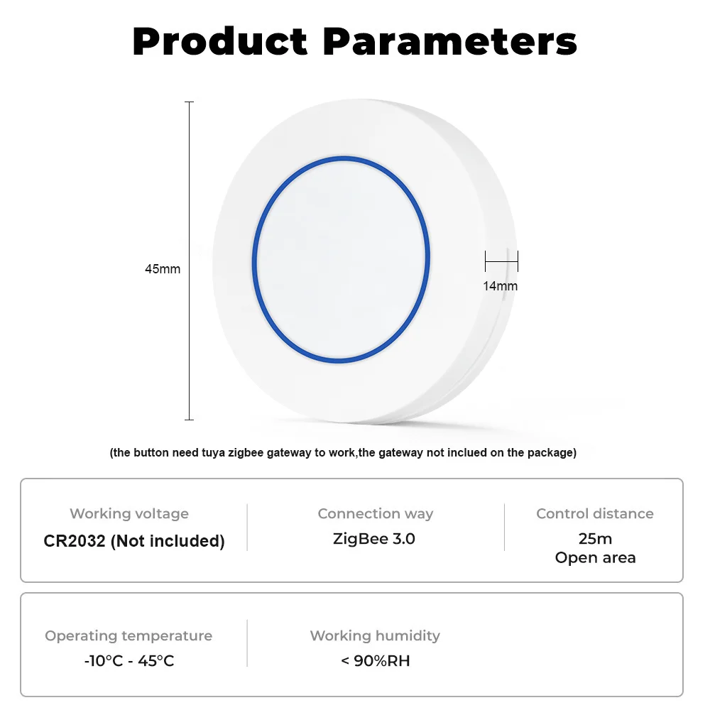 Tuya Zigbee 스마트 단추 장면 스위치, 스마트 라이프, 무선 원격 원 키 컨트롤러, 스마트 홈 자동화 장면 스위치 조광기