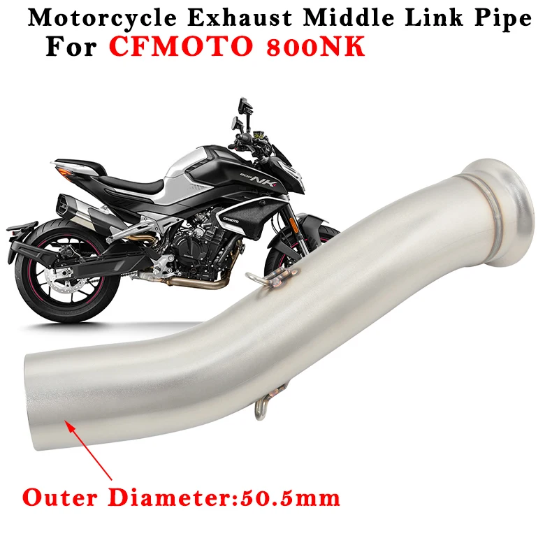 

Slip On For CFMOTO 800NK Motorcycle Exhaust Escape System Modified Muffler 51mm Middle Link Pipe Connecting Tube Stainless Steel