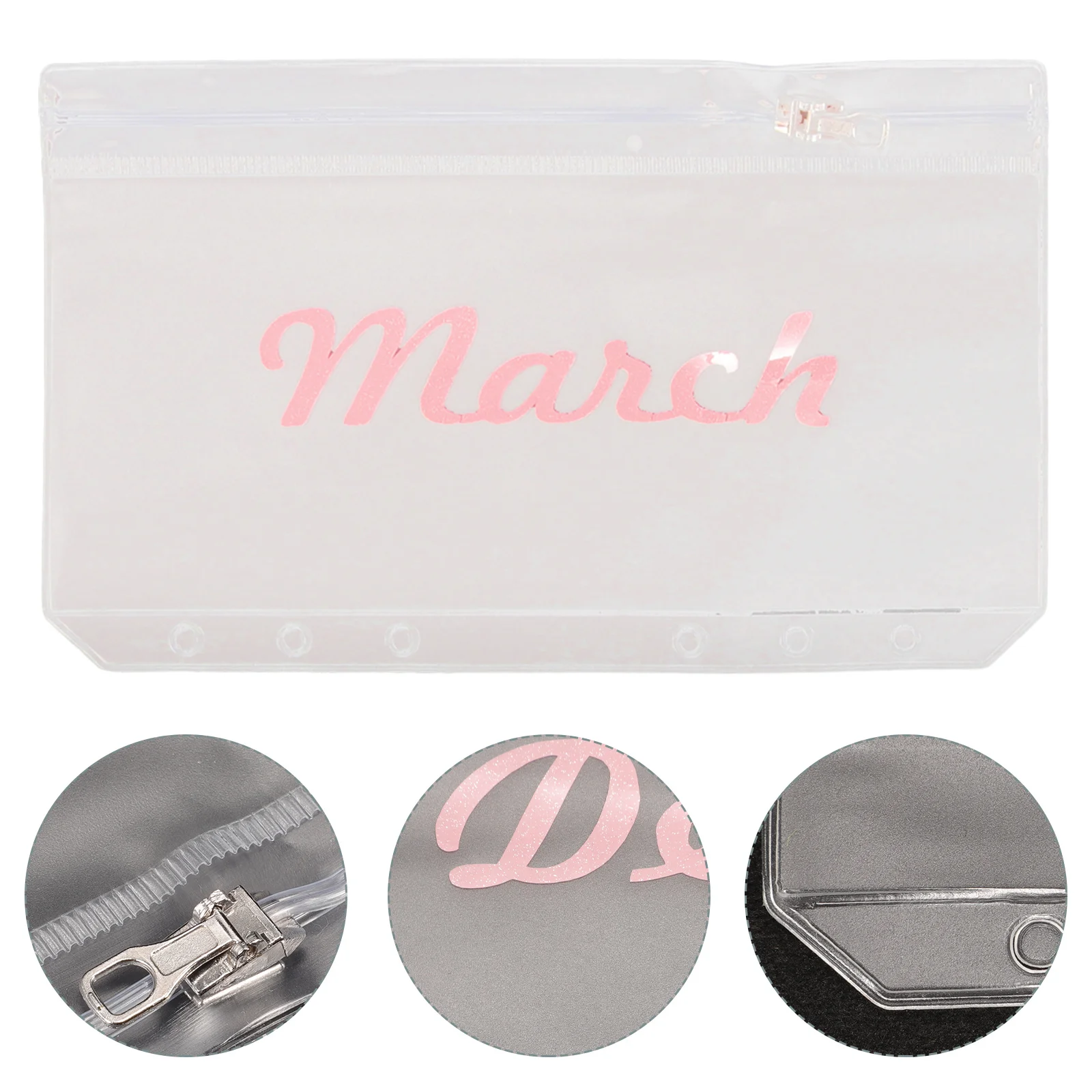 12Pcs Budget Envelope Binder Pockets Multifunctional 6-Hole Cash Envelopes Loose Leaf Document Filing Organizer Reusable PVC
