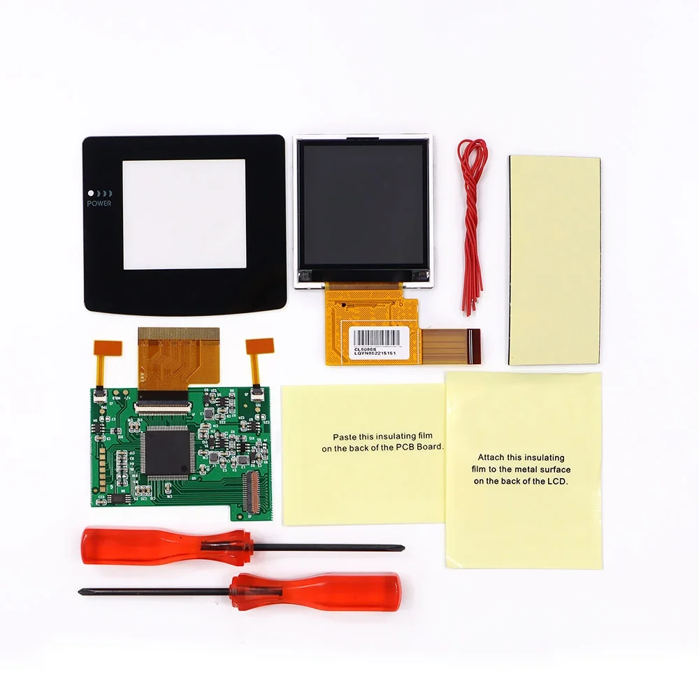 

HISPEEDIDO Комплекты LCD-экранов 2,2 дюйма с 8 цветовыми режимами и 2 датчиками для регулировки яркости и подсветки для GBC