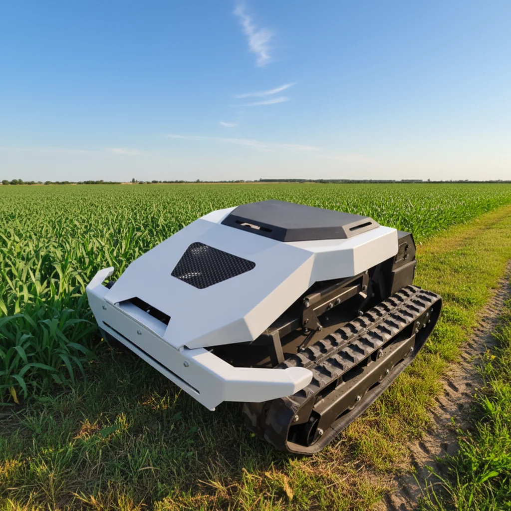 

Customize Remote Control Crawler Lawn Mower Small Garden Mower Easy Operation Hot Sale