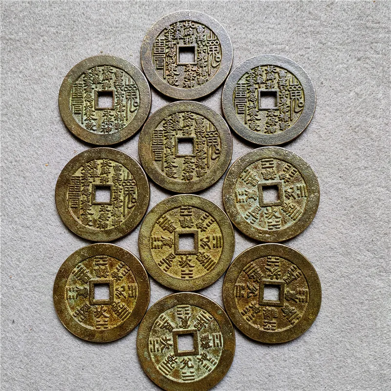 

Copper handicrafts, ancient coins, 71107 coins, a set of 10 pieces wrapped in paste, appreciation market