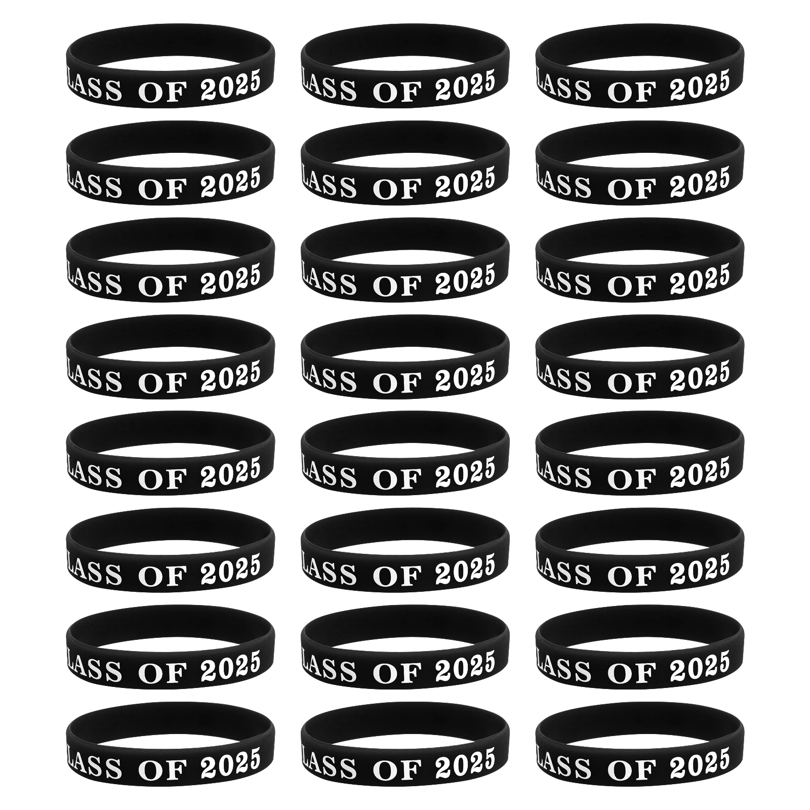 

24pcs Graduation Silicone Bracelets 2025 Wristbands Custom Kids Women Rubber Durable Keepsake Party Favors Event Supplies