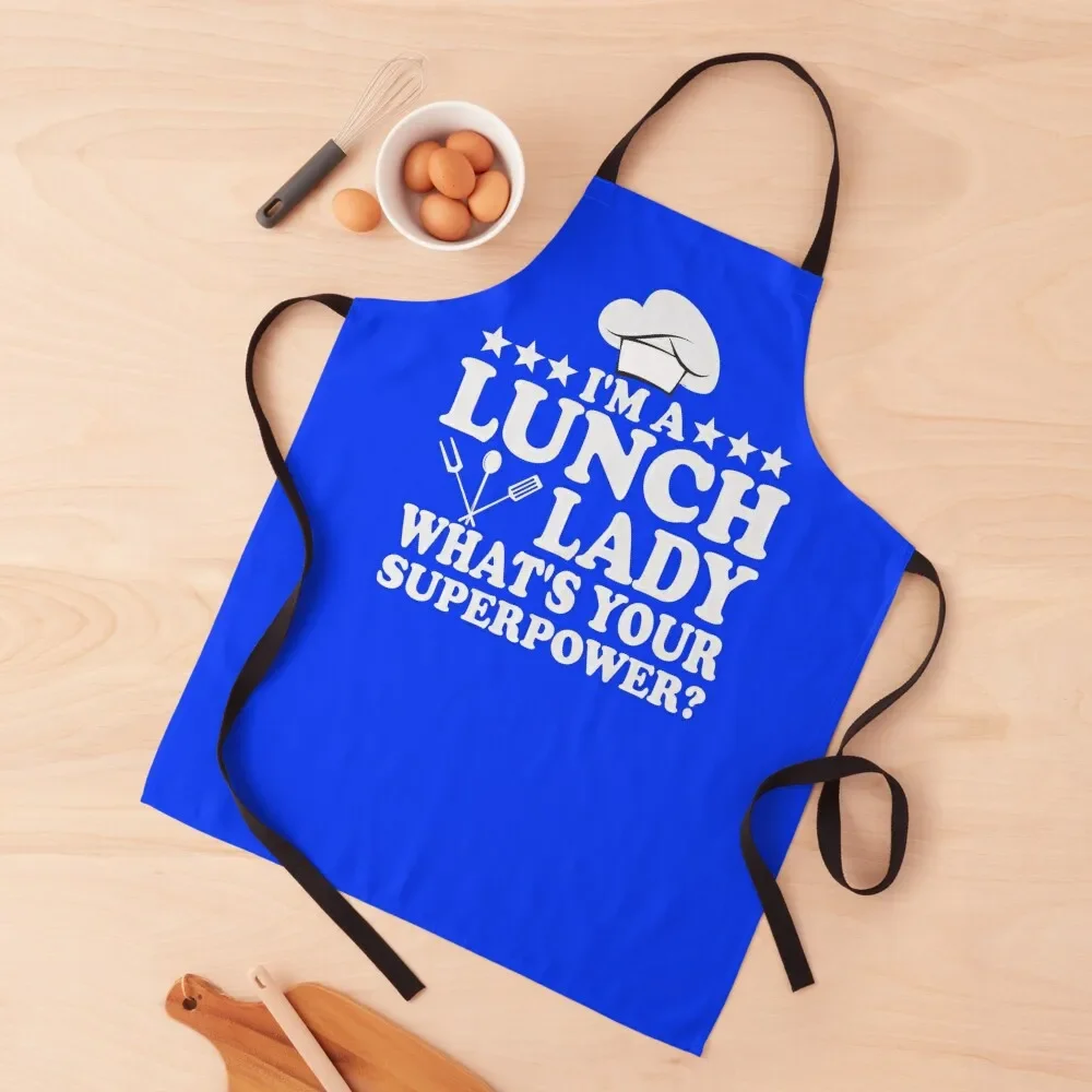 

i'm a lunch lady what's your superpower, lunch lady Apron Kitchen barber men Chef Uniform Women Kids Apron