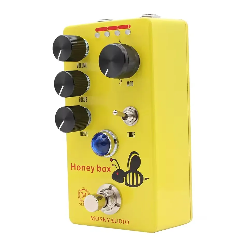 Mosky Honey Box Overdrive Pedal,Dynamic Low Gain Overdrive Effect ,4 Modes Drive Pedal