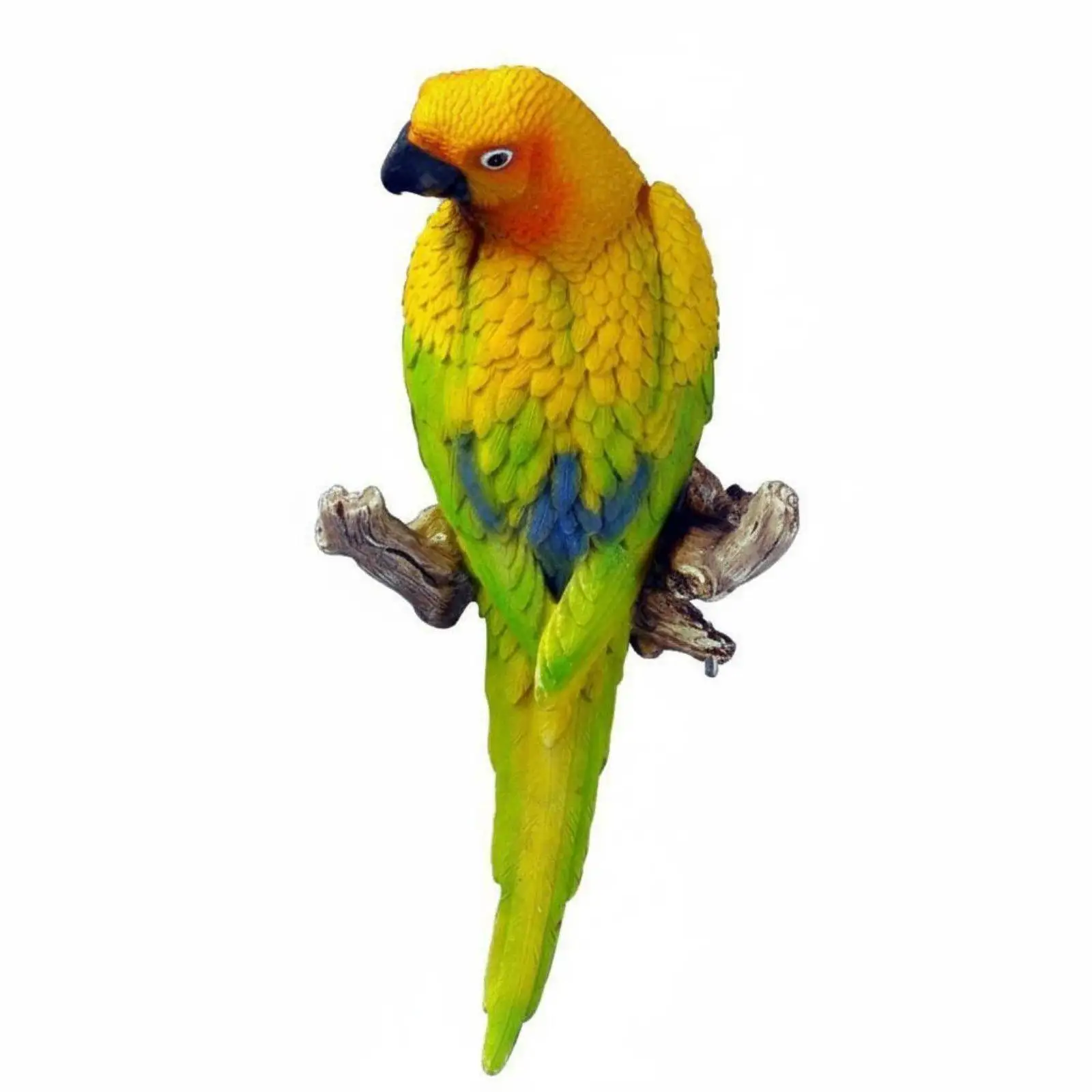 Vivid Resin Parrot Figurine Weather Resistant Decorative Garden Bird Ornament for Indoor Outdoor Decoration