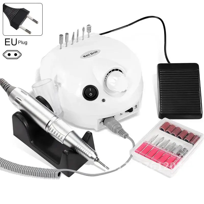 Bor Kuku Elektrik 35000RPM Mesin Manikur Profesional Set Sander Kuku Mata Bor Kuku Peralatan Pemoles Salon Kuku Portabel