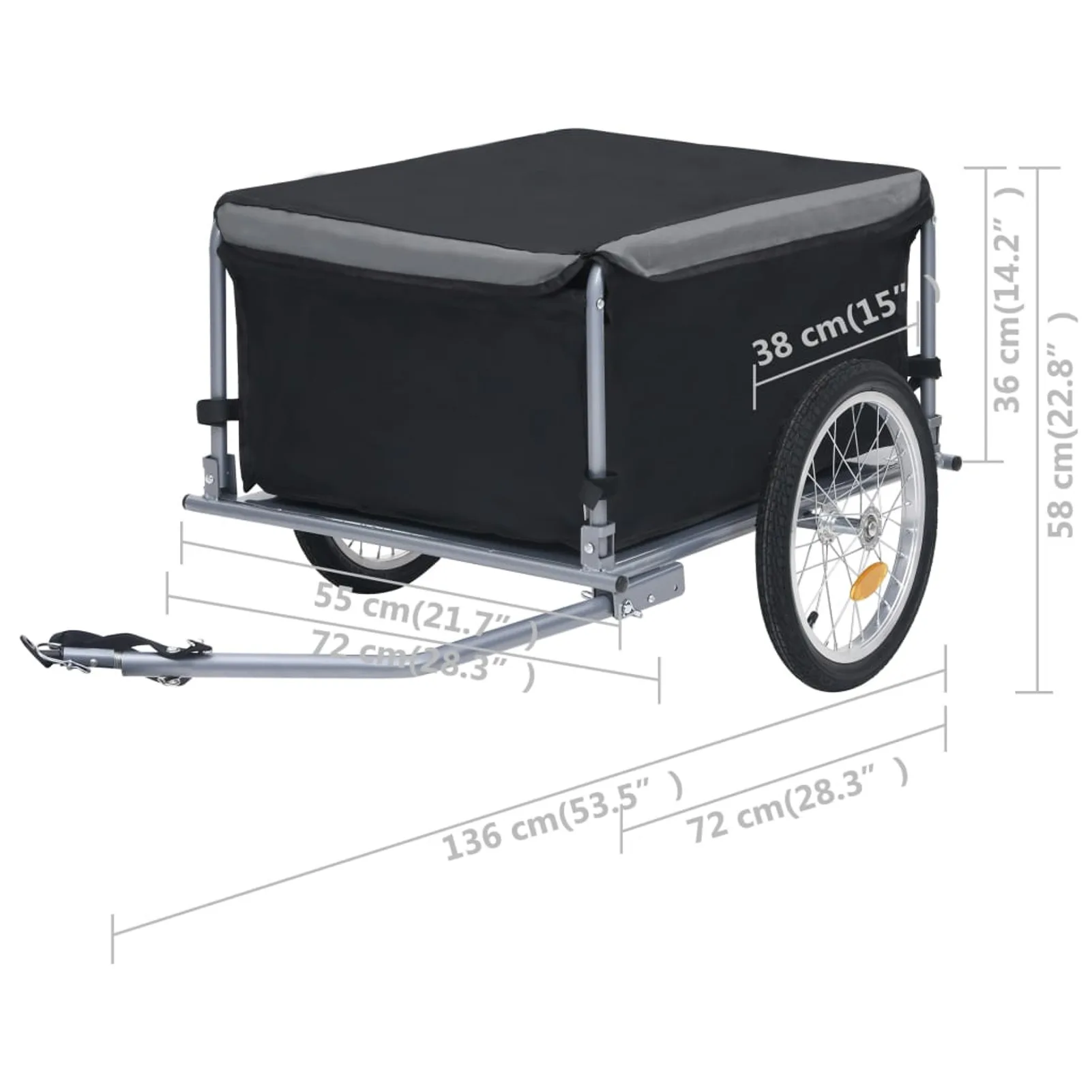 Bike Cargo Trailer Bicycle Wagon Cart Foldable Storage withSafe Reflectors Bicycle Accessory Max Load Cpacity 65 kg