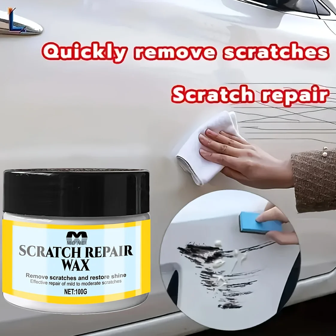Magic Car Scratch Repair Paste - Quick Application Scratch Remover with Easy-to-Follow process, Scratch & Swirl Removal