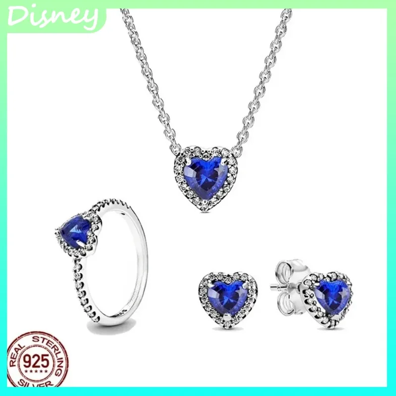 

2025 New European Style 925 Sterling Silver Jewelry Set - Elevated Heart Ring, Pendant & Necklace - Party Gift for Women