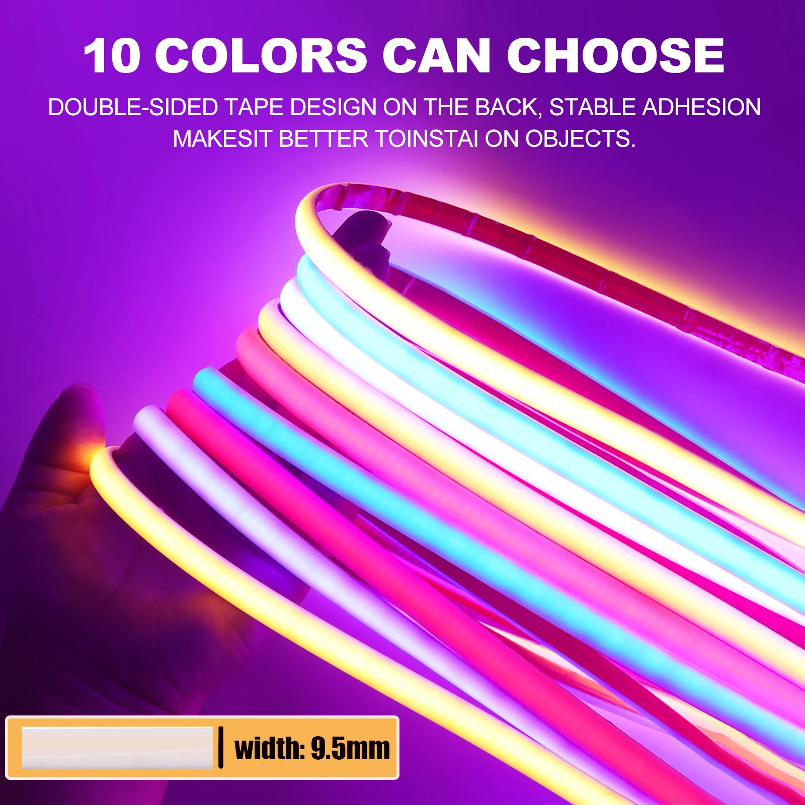 12V 24V IP68 Waterproof COB Neon Strip Hight Bright 320Leds/M Yellow/Pink/Red/White/Ice Blue/Pink Flexible Ribbon Rope LED Light