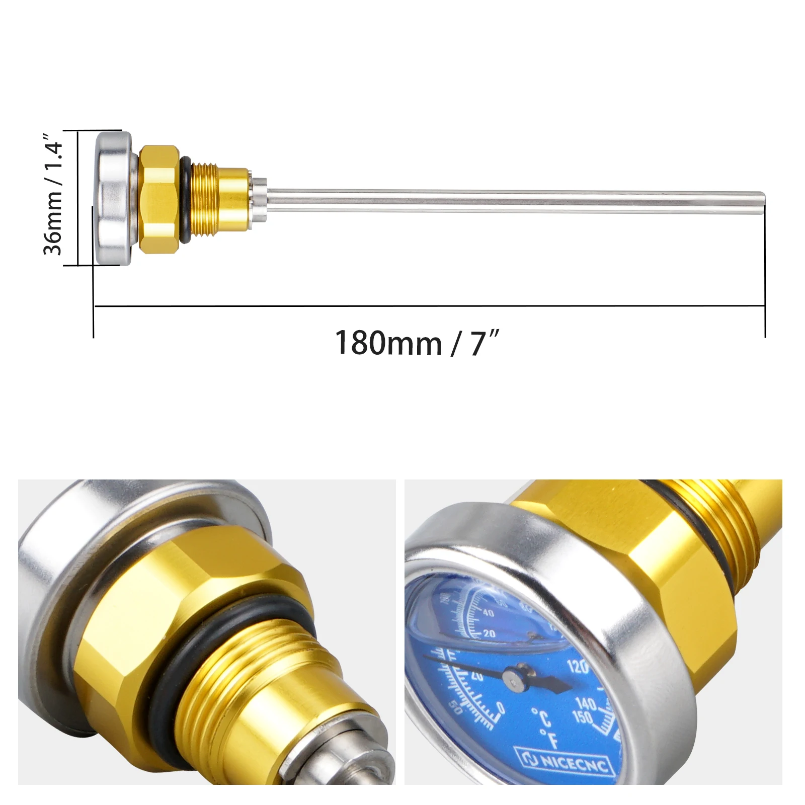 NICECNC For Suzuki DRZ400 DRZ400S DRZ400E DRZ400SM DR-Z 400 E S SM 2000-2024 Motorcycle Oil Temperature Thermometer Dipstick